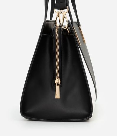 Bolsa Satchel Mediana con Detalles Contrastantes Bicolor 3