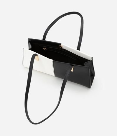 Cartera Shoulder Mediana con Recorte Bicolor 5