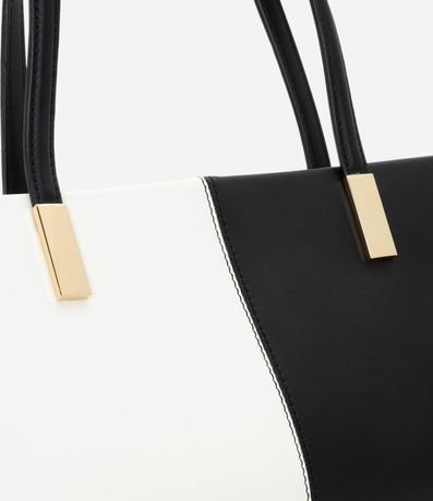 Cartera Shoulder Mediana con Recorte Bicolor 6