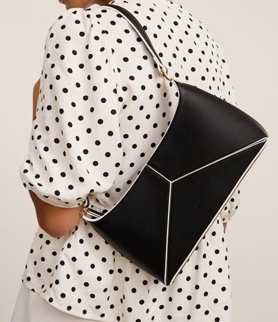 Cartera Baguette Mediana con Recortes Bicolor 8