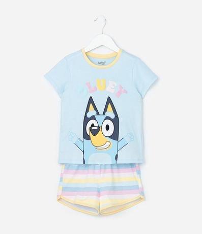 Pijama Infantil con Estampa Bluey y Rayas - Talle 3 a 8 años
