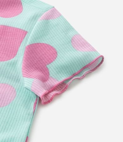 Pijama Infantil en Rib con Estampa Corazones - Talle 5 a 16 años 8