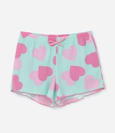 Pijama Infantil en Rib con Estampa Corazones - Talle 5 a 16 años 3