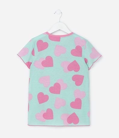 Pijama Infantil en Rib con Estampa Corazones - Talle 5 a 16 años 5