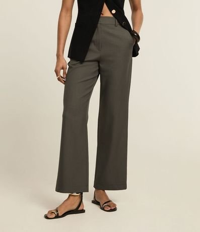 Pantalón Recto en Sastrería con Trancadero en la Cintura 3