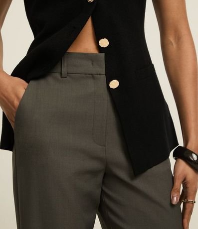 Pantalón Recto en Sastrería con Trancadero en la Cintura 4