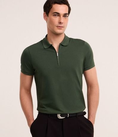 Remera Polo en Algodón con Cremallera en el Cuello 2