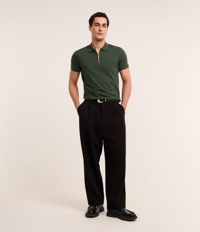Remera Polo en Algodón con Cremallera en el Cuello 3