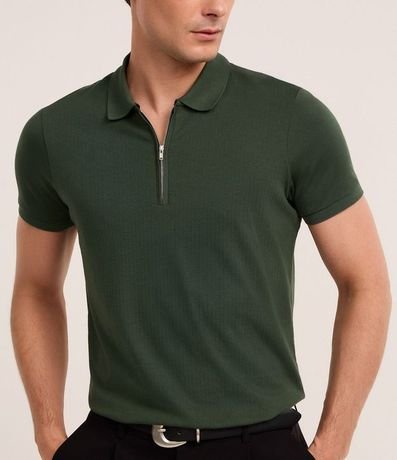 Remera Polo en Algodón con Cremallera en el Cuello 4