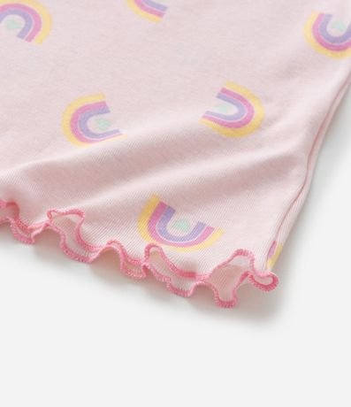Pijama Corta Infantil con Estampa de Gatito con Bochechas de Pompón - Talle 1 a 4 años 9