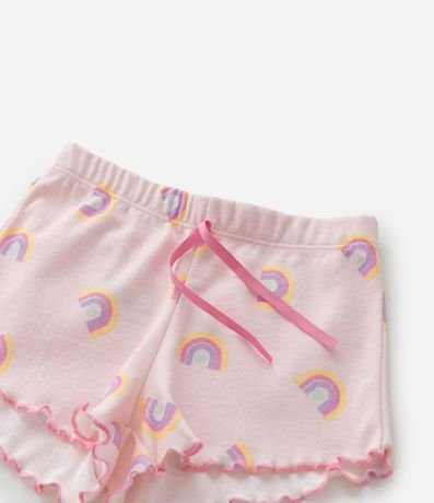 Pijama Corta Infantil con Estampa de Gatito con Bochechas de Pompón - Talle 1 a 4 años 11