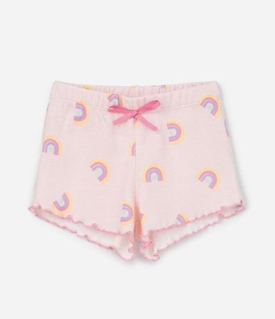 Pijama Corta Infantil con Estampa de Gatito con Bochechas de Pompón - Talle 1 a 4 años 4