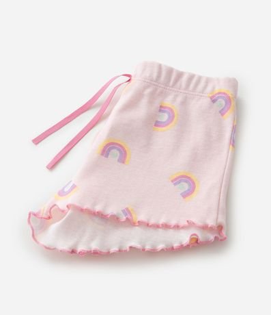 Pijama Corta Infantil con Estampa de Gatito con Bochechas de Pompón - Talle 1 a 4 años 7