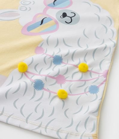 Camisón Infantil con Pompones y Estampa Llama - Talle 5 a 14 años 4