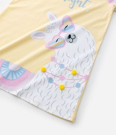 Camisón Infantil con Pompones y Estampa Llama - Talle 5 a 14 años 6