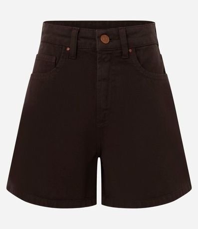 Short Mom Tiro Alto en Sarga con Bolsillos 7