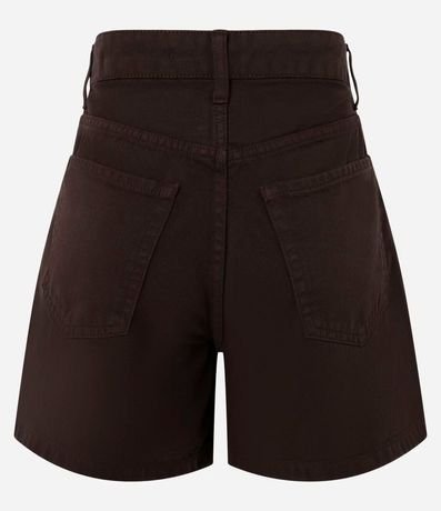 Short Mom Tiro Alto en Sarga con Bolsillos 8