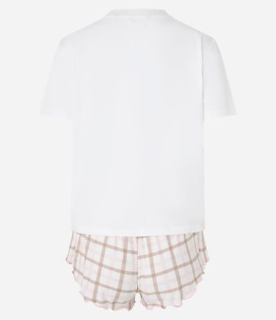 Pijama Short Doll con Estampa de Cuadros y de Pets 5