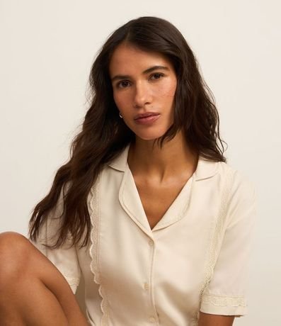 Pijama Short Doll en Viscosa con Detalle de Encaje