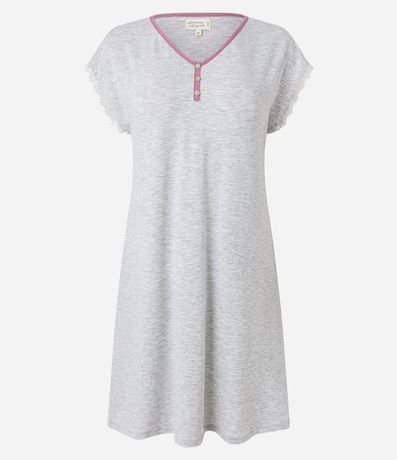 Camisón Corta con Detalle de Encaje y Bies Contrastante 4