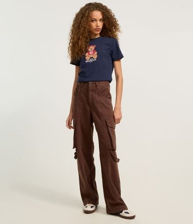 Remera Baby Look en Algodón con Estampa Oso 2