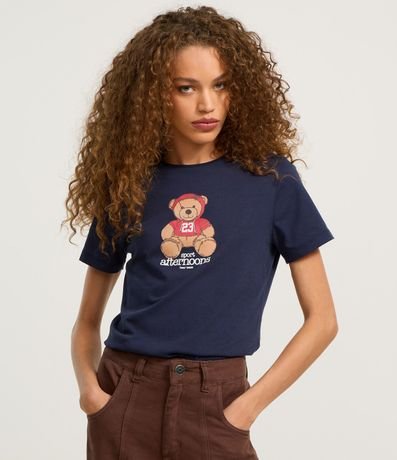 Remera Baby Look en Algodón con Estampa Oso 3