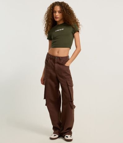 Blusa Baby Look en Algodón con Lettering No Time for Love 2