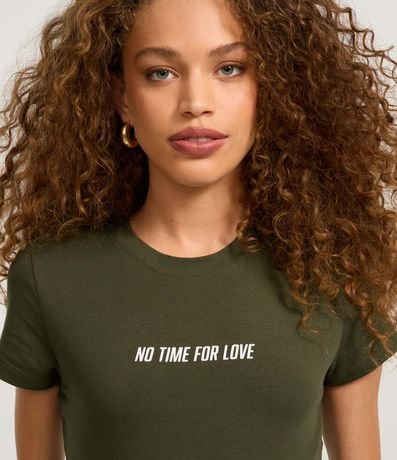 Blusa Baby Look en Algodón con Lettering No Time for Love 3