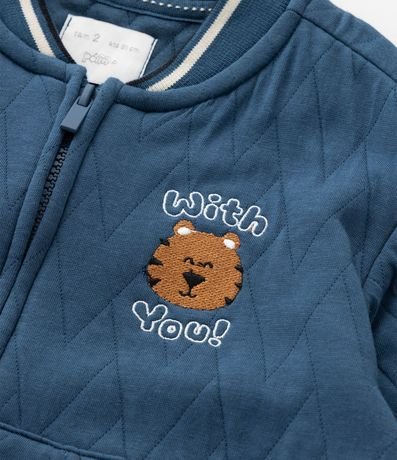 Campera Infantil Bomber con Textura Capitoneada y Bordado - Talle 1 a 6 años 8