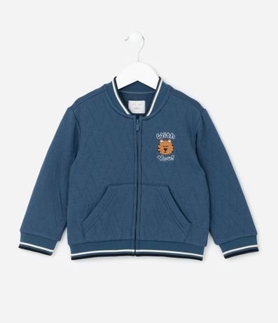 Campera Infantil Bomber con Textura Capitoneada y Bordado - Talle 1 a 6 años