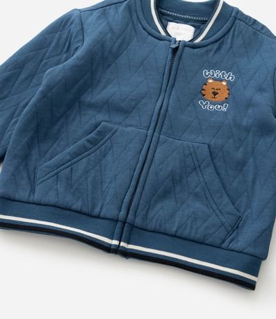 Campera Infantil Bomber con Textura Capitoneada y Bordado - Talle 1 a 6 años 4
