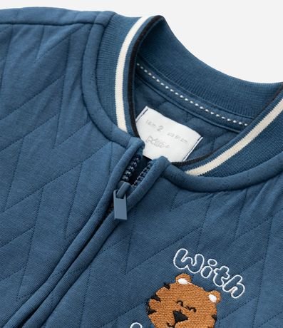 Campera Infantil Bomber con Textura Capitoneada y Bordado - Talle 1 a 6 años 6