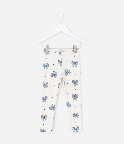 Pantalón Legging Infantil Acanalada Estampa Lazos - Talle 1 a 6 años