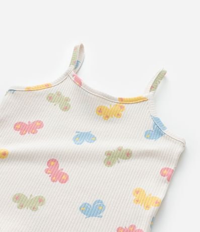 Musculosa Infantil Acanalada  con Estampa Mariposa - Talle 1 a 6 años 4