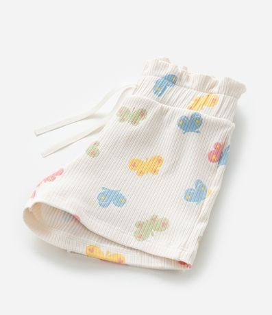Short Infantil Canelado con Estampa Mariposas - Talle 1 a 6 años 4