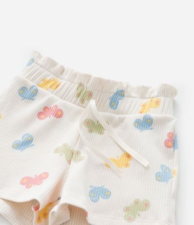 Short Infantil Canelado con Estampa Mariposas - Talle 1 a 6 años 5