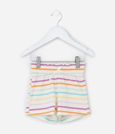 Short Infantil Canelado con Estampa Rayas - Talle 1 a 6 años 1