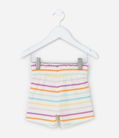 Short Infantil Canelado con Estampa Rayas - Talle 1 a 6 años 2