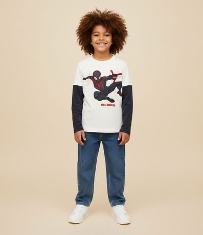 Remera Infantil con Estampa Hombre-araña Miles Morales - Talle 5 a 14 años