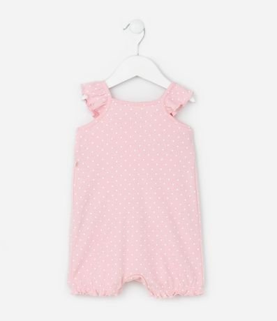 Enterito Infantil con Estampa de Lunares y Bordado de Flores - Talle 0 a 18 Meses 2