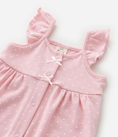 Enterito Infantil con Estampa de Lunares y Bordado de Flores - Talle 0 a 18 Meses 7