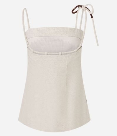 Blusa en Viscolino con Lazo en Breteles y Estampa Follaje 10