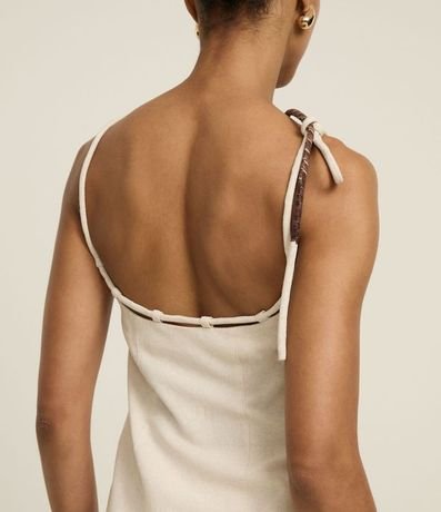 Blusa en Viscolino con Lazo en Breteles y Estampa Follaje 6