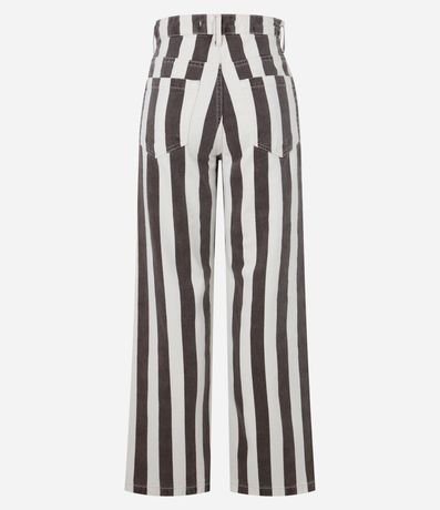 Pantalón Recto Cropped en Sarga Rayada 7