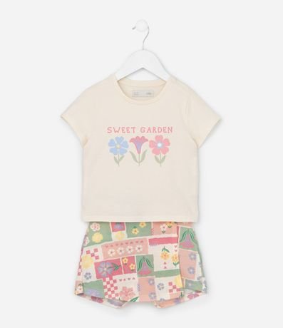 Conjunto Infantil con Estampa Flores - Talle 1 a 6 años