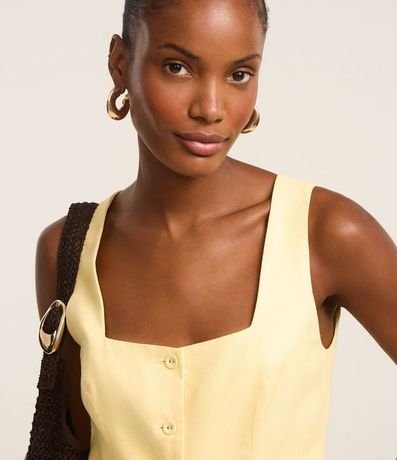 Blusa en Viscolino con Escote Cuadrado y Bretel Ancho 4