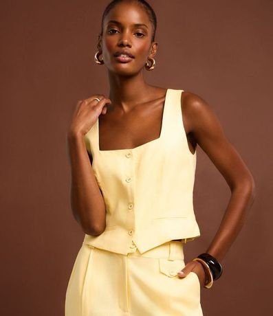 Blusa en Viscolino con Escote Cuadrado y Bretel Ancho 6