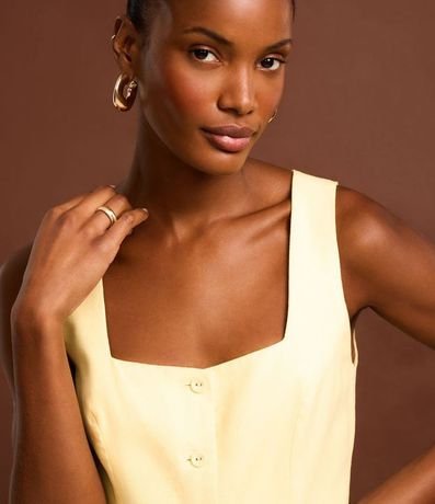 Blusa en Viscolino con Escote Cuadrado y Bretel Ancho 7