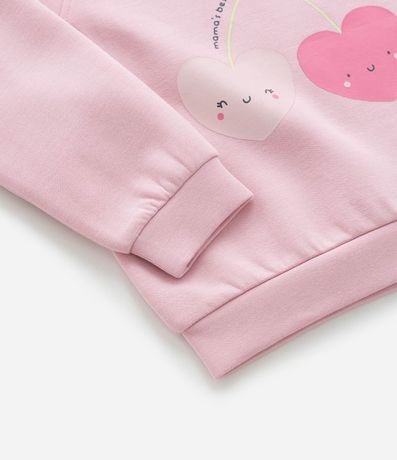 Saco Cerrado Infantil en Modal con Estampa de Cerezas de Corazón - Talle 0 a 18 Meses 5