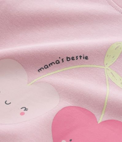 Saco Cerrado Infantil en Modal con Estampa de Cerezas de Corazón - Talle 0 a 18 Meses 6